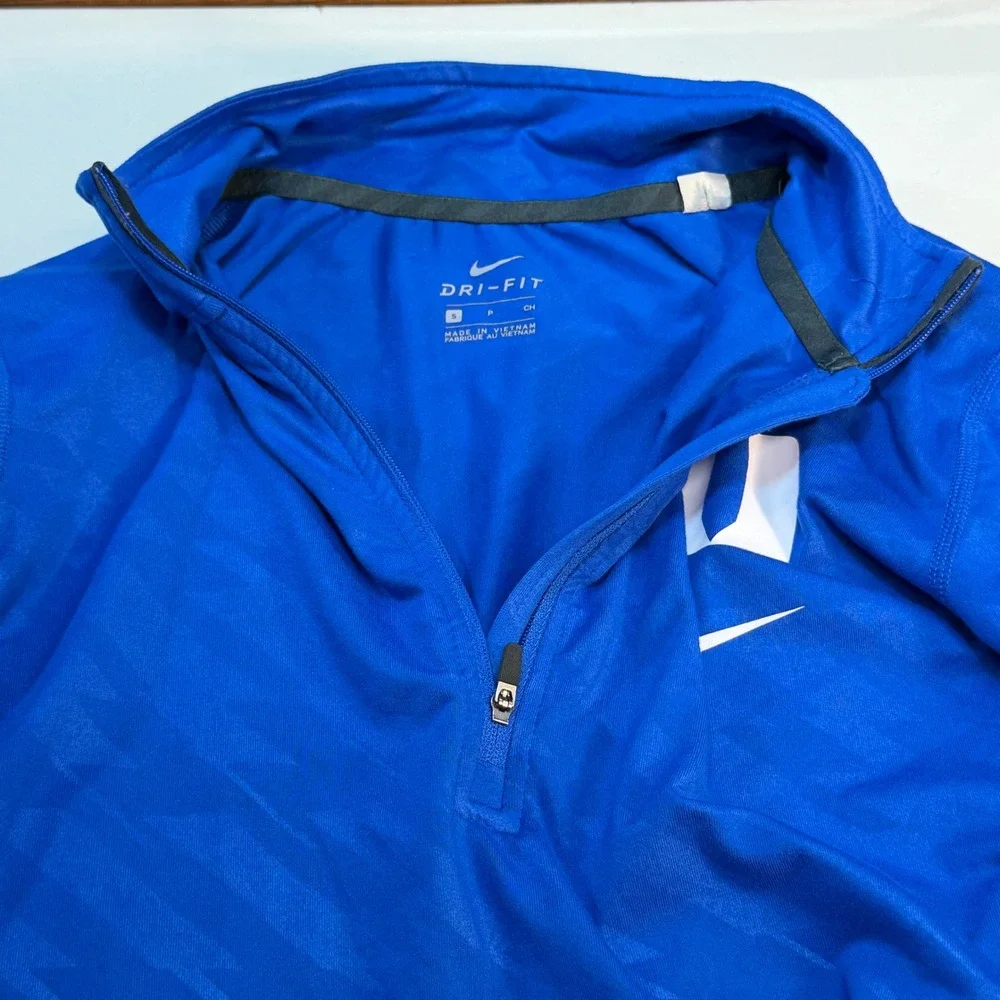 Duke Blue Devils Nike 1/4 Zip Pullover Womens Small Blue Dri-FIT Thumbholes NCAA